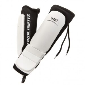Nordic Fighter Grappling Shin Guards Instep Benskinne Ægte Læder Hvid Medium - Nordic Fighter