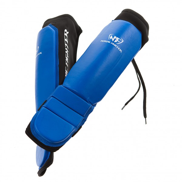 Nordic Fighter Grappling Shin Guards Instep Benskinne Ægte Læder Blå Medium - Nordic Fighter