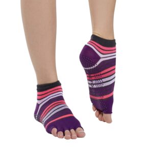 Gaiam Tåløse No-Slip Yoga Strømper Pink/Purple - Gaiam