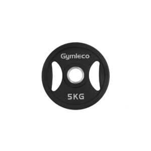 Gymleco Gummi Vægtskive m. Håndtag, Sort, 5 kg - Gymleco