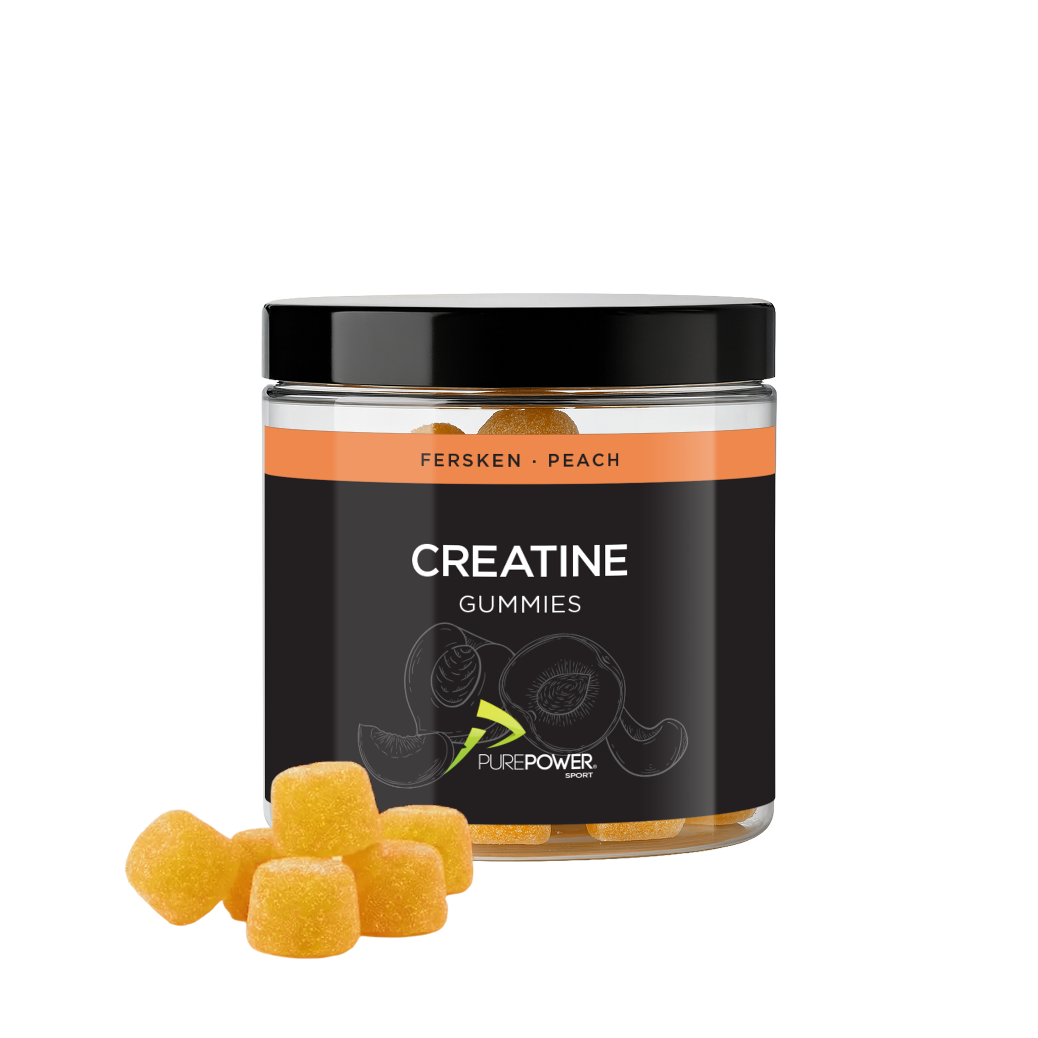 Creatine Gummies Fersken 60 stk. - PurePower
