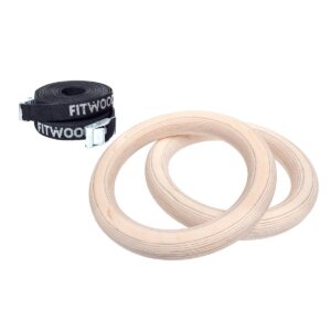 FitWood ULPU MINI Gymnastikringe 28mm - Træ overflade / Sort Strop - FitWood