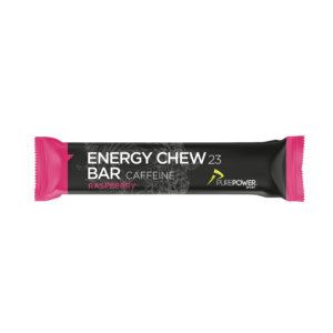 Energy Chew Bar Koffein Hindbær 30 g - PurePower