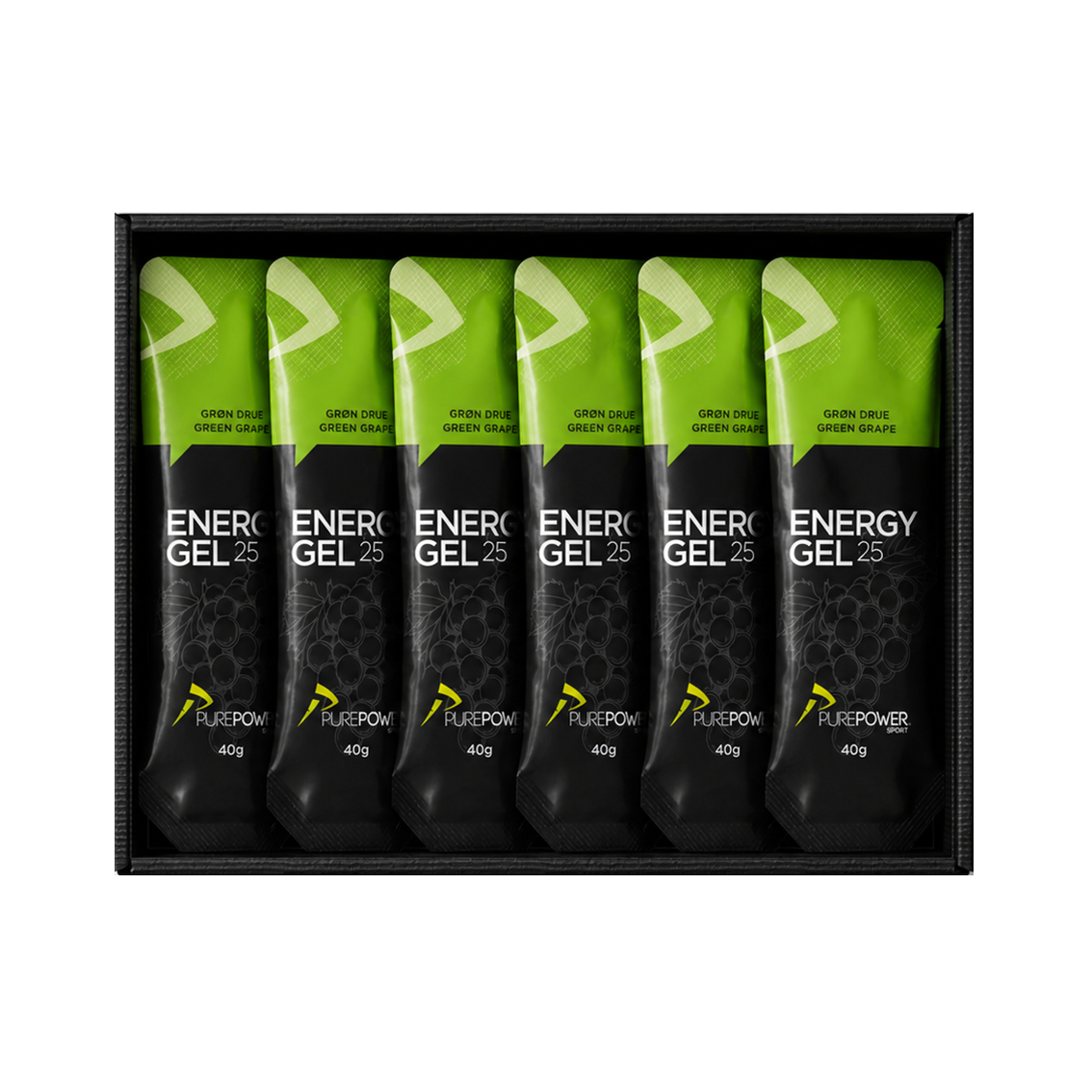 Energy Gel Grøn Drue 12 x 40g - PurePower