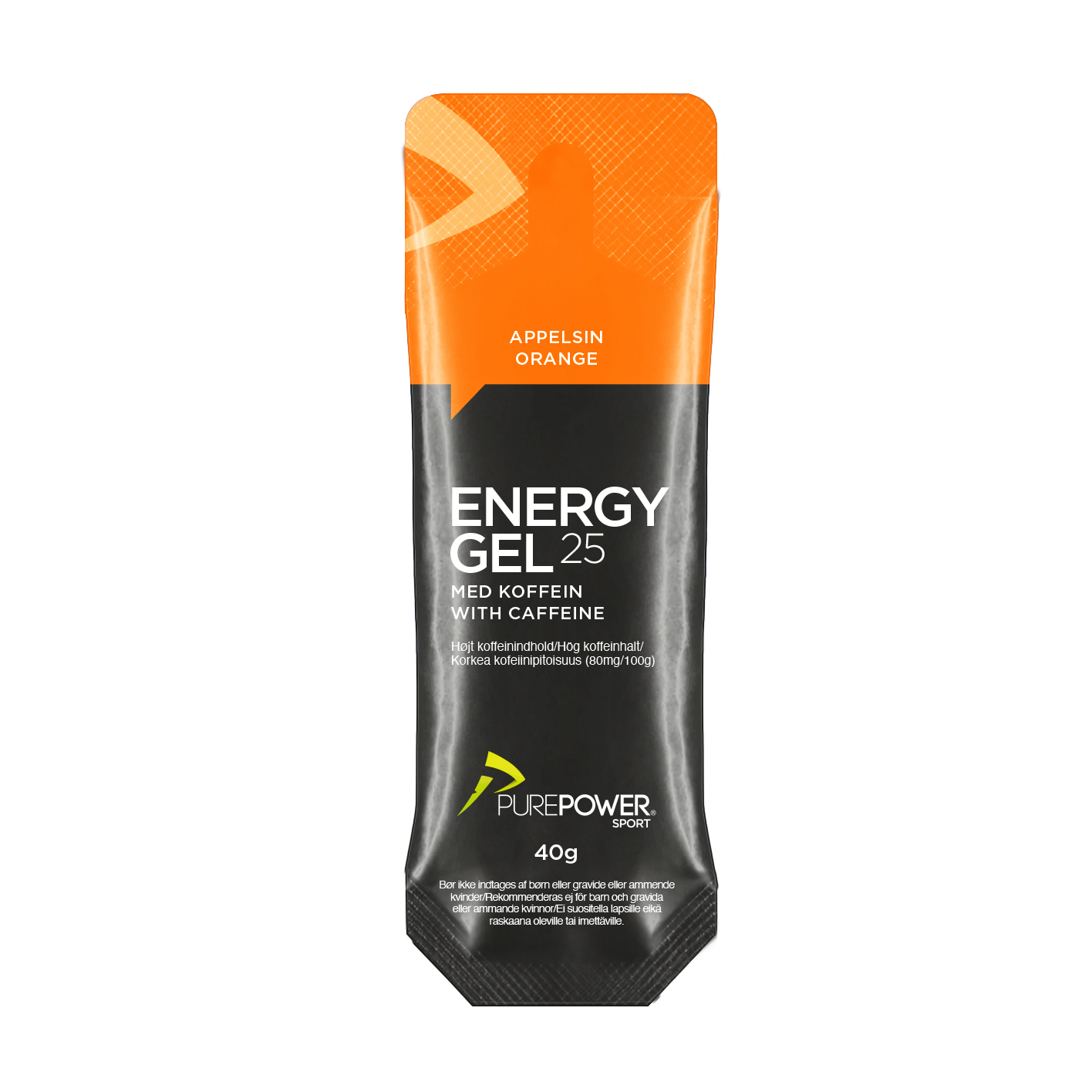 Energy Gel Koffein Appelsin 40 g - PurePower