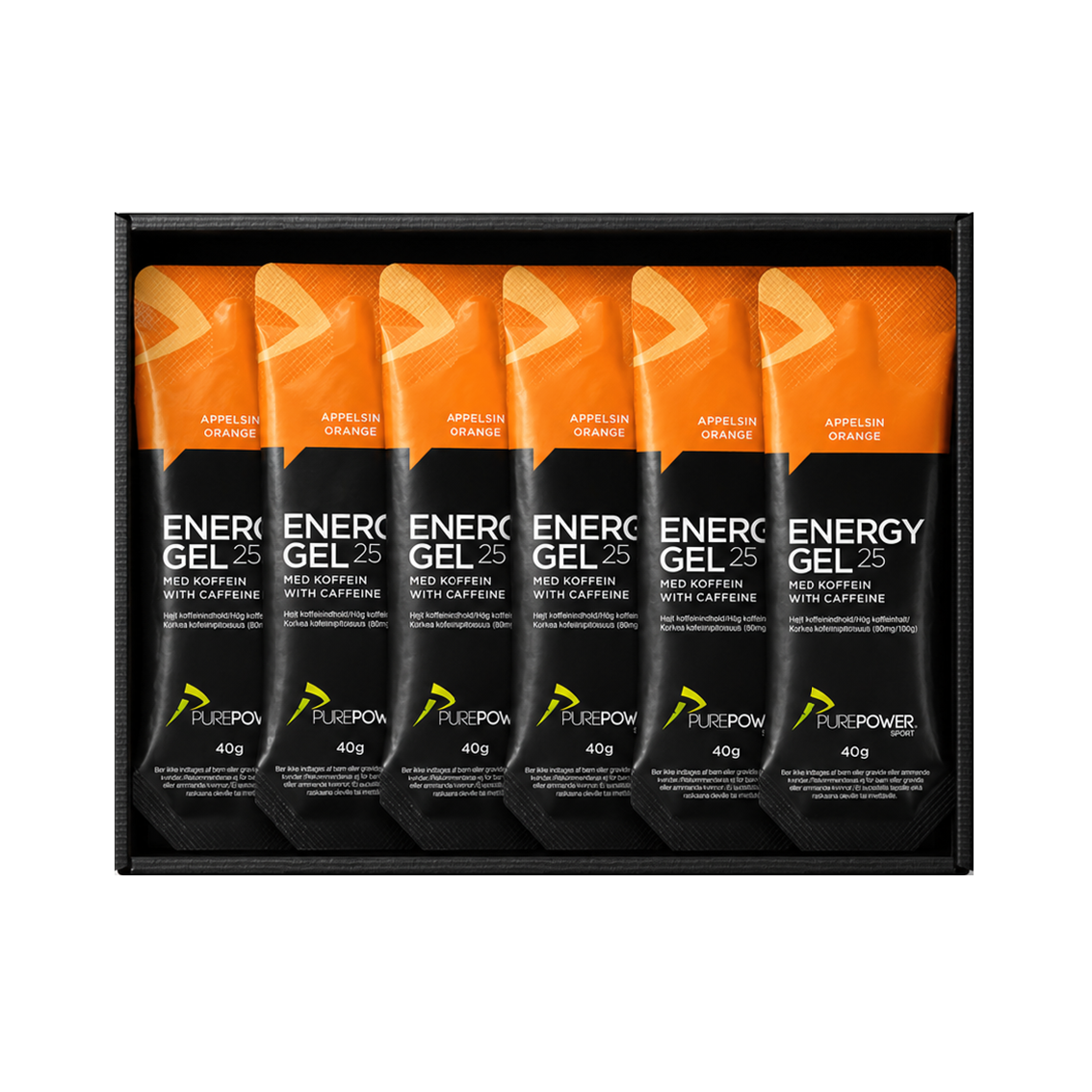 Energy Gel Koffein Appelsin 12 x 40 g - PurePower