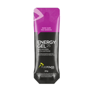 Energy Gel Koffein Røde Bær 40 g - PurePower